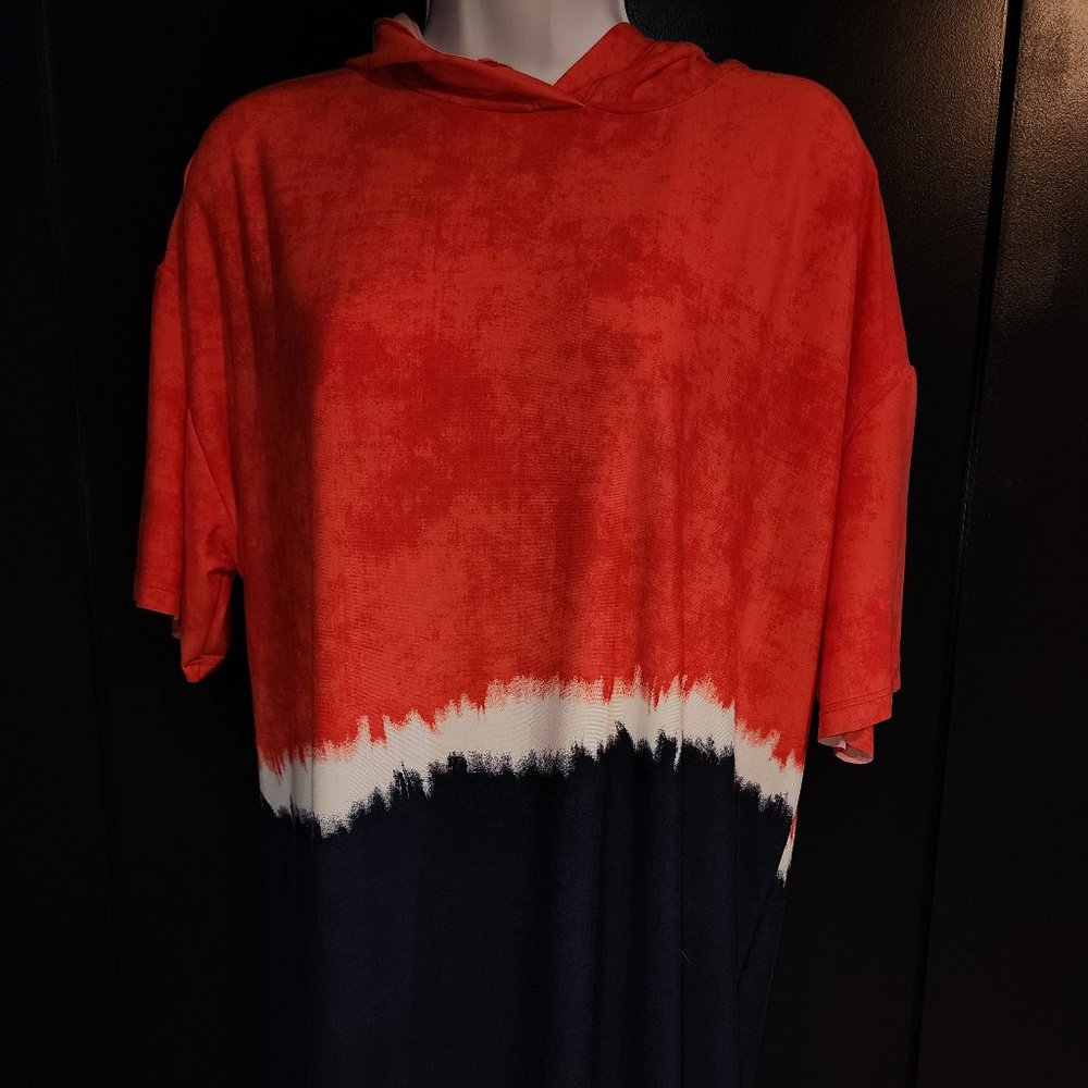 Lularoe Red, White & Blue Frankie Hoodie Sz S NWT